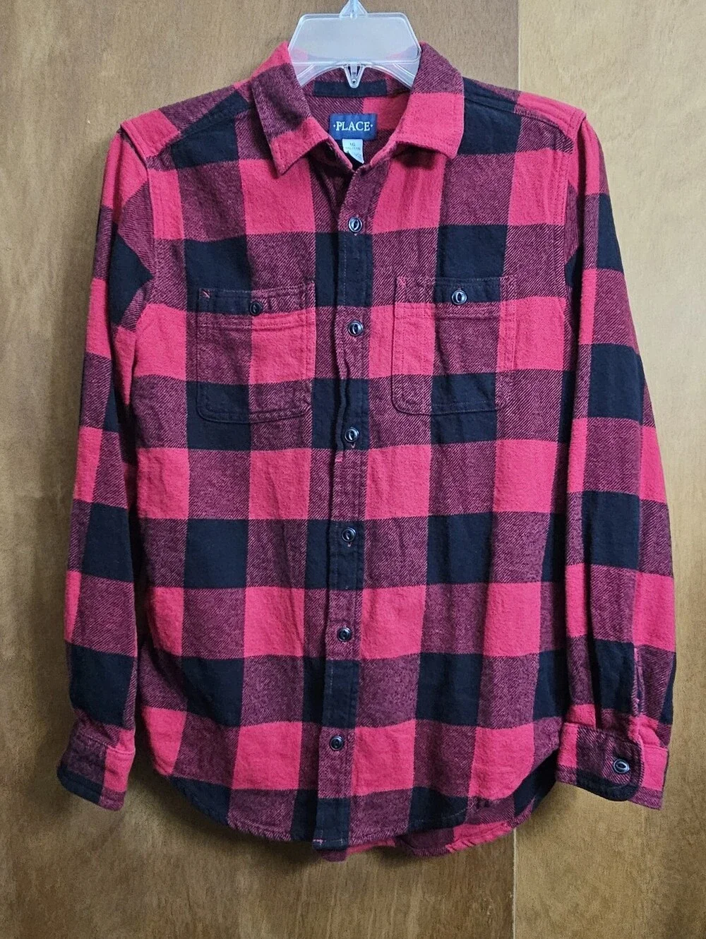 Children's place big boys 16 XXL plaid long sleeve buttoned shirt kids boy
